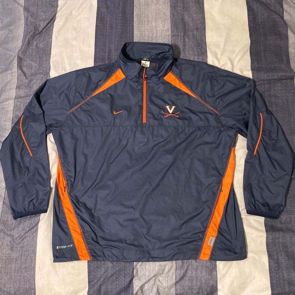 Nike Virginia Cavaliers Mens 1/4 Zip Pullover Windbreaker Sz XL Navy Blue
